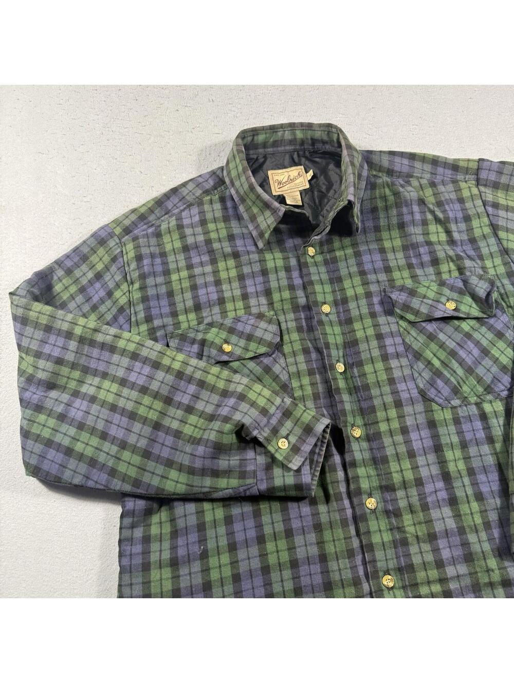 Woolrich Black Watch Quilted Lined Flannel‎ Shirt Jacket Men’s XL Plaid
